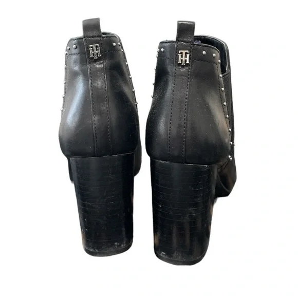 Women’s Tommy Hilfiger Black Open Toe Ankle Boot Size 6 - Picture 2 of 3